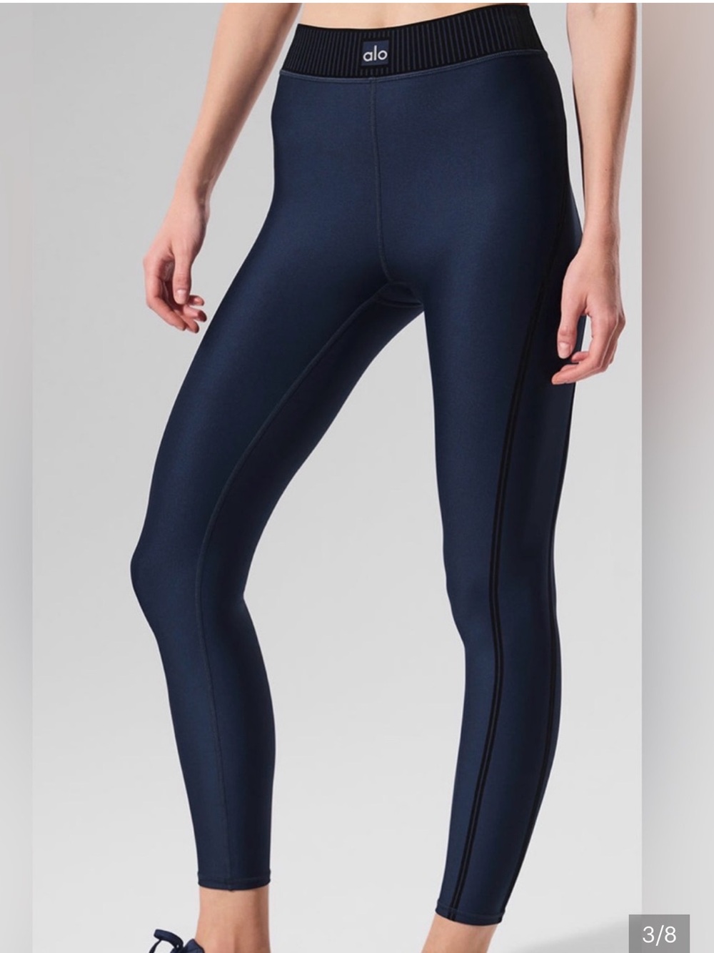 ALO Yoga Navy High-Waist 7/8 Legging with Side Seam